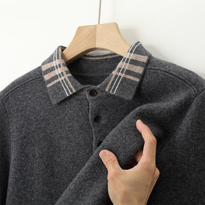 Suéter Polo Cuello Solapa Multicolor Tejido Cashmere Holgado - Image 4