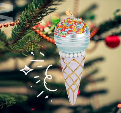 Adorno Navideño de Árbol Helado con Colgante de Vidrio - Image 13