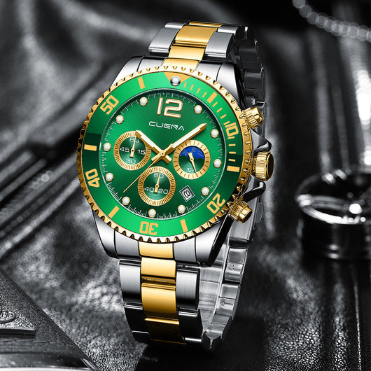 Reloj de Acero Inoxidable Casual de Seis Agujas