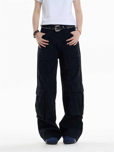 Pantalones Cargo Mujer Cintura Alta Pierna Ancha Casual - Image 7