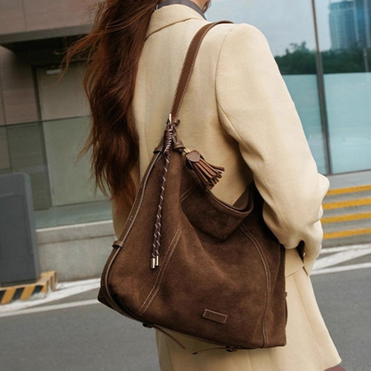 Bolso Crossbody Vintage de Ante Aterciopelado - Gran Capacidad para Otoño e Invierno - Image 2