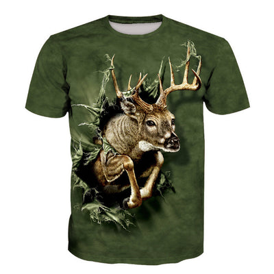 Playera Hombre Estampado Venado - Algodón Premium