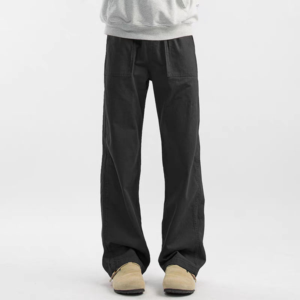 Pantalones Cargo Retro Maillard de Corte Recto para Hombre