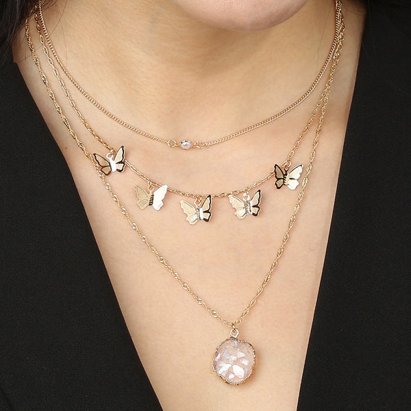 Collar Mariposa Hada con Lentejuelas Brillantes