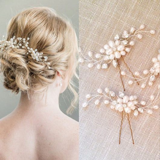 Pasador de Novia Coreano Hecho a Mano con Perlas y Cristales - Accesorio Nupcial Premium