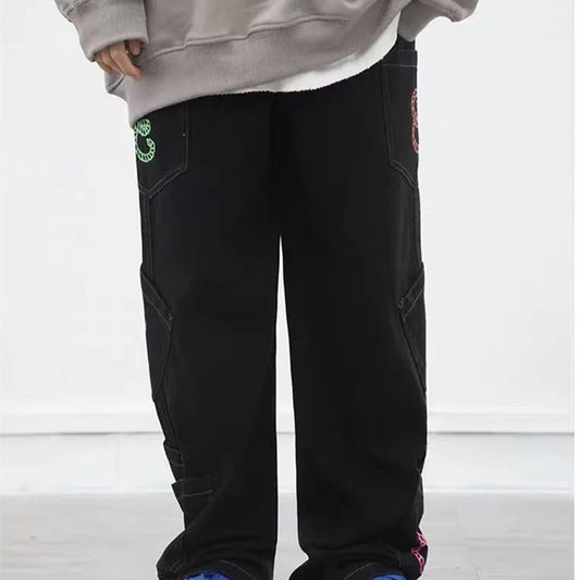 Pantalones Casuales Sueltos con Múltiples Bolsillos