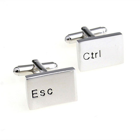 Mancuernillas de Metal con Letras Francesas para Hombre - Image 2