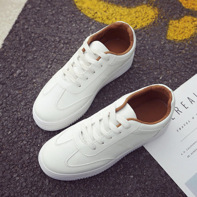 Zapatillas Blancas Plataforma Gruesa Estilo Coreano Mujer - Cuero Casual - Image 8