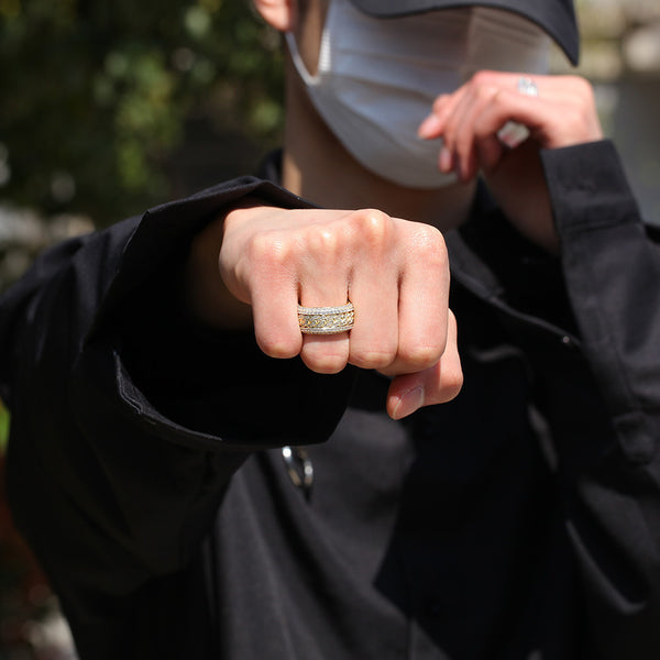 Anillo Cubano Giratorio Hip Hop con Microcircones