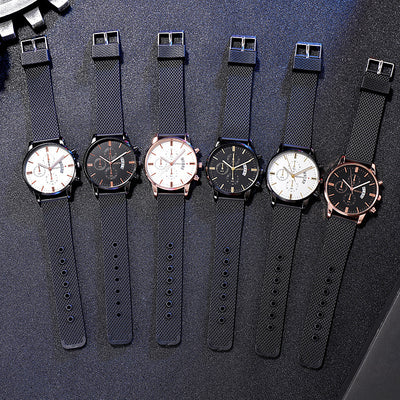 Reloj Hombre Tres Subdiales Seis Agujas Calendario Cuarzo Casual Ejecutivo - Image 18