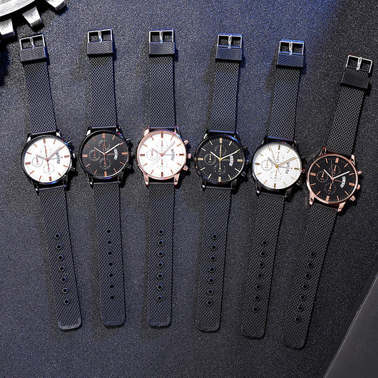 Reloj Hombre Tres Subdiales Seis Agujas Calendario Cuarzo Casual Ejecutivo - Image 18