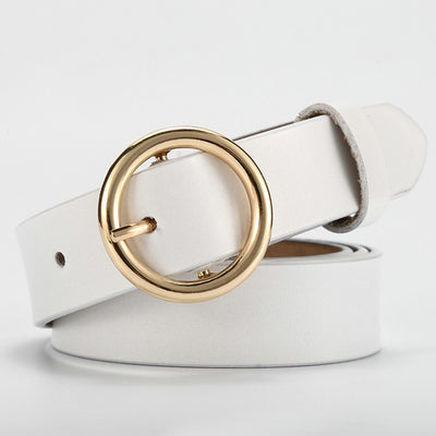 Cinturón de Cuero Retro para Mujer con Hebilla Redonda - Versátil y Elegante - Image 11