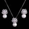 Conjunto de Collar y Aretes de Perla Lujo Coreano con Circonitas - Joyería Nupcial Versátil