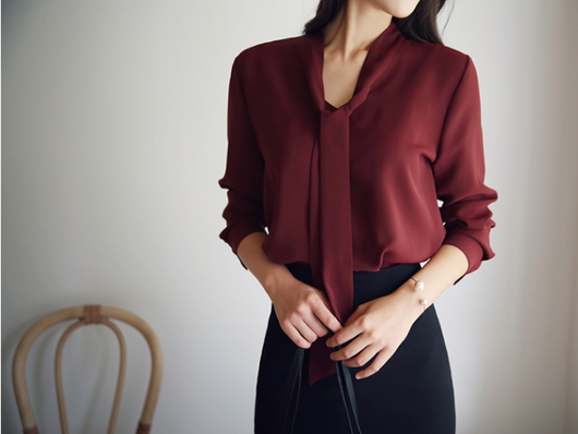Blusa de Chifón con Moños Flotantes para Mujer - Image 6