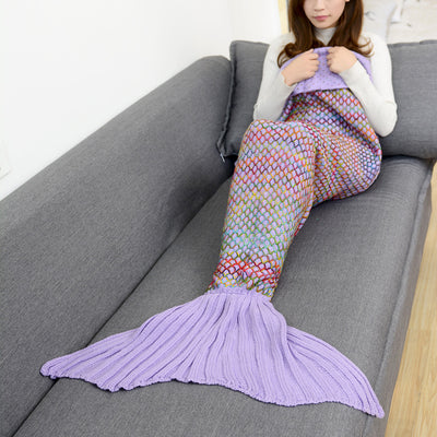 Manta Crochet con Patrón de Cuadrícula de Colores para Sofá - Image 15
