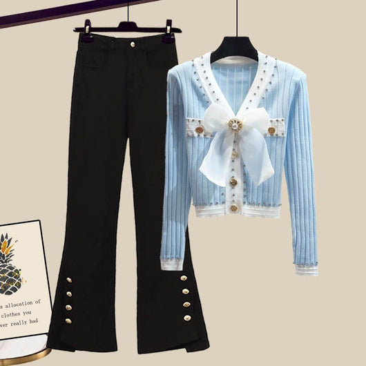 Conjunto Otoñal para Mujer Talla Grande con Detalle de Moño - Image 8