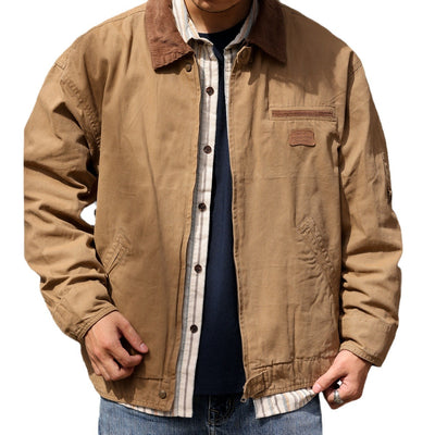 Chaqueta Retro de Lona Pesada con Solapa - Abrigo Clásico para Otoño - Image 5