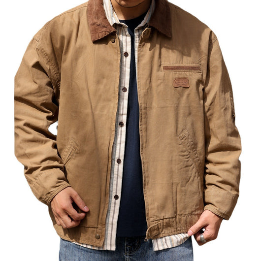 Chaqueta Retro de Lona Pesada con Solapa - Abrigo Clásico para Otoño - Image 5