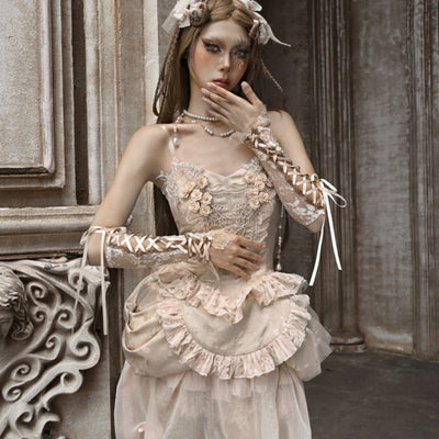 Manguitos Ajustables Estilo Rococo Ballet Francés con Correas