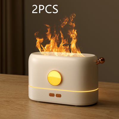 USB mosquito killer lamp with purple UV light and a white desktop humidifier with a simulated flame effect. - Image 8