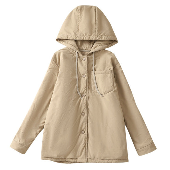 Abrigo Acolchado Elegante Oversize con Capucha para Tallas Grandes