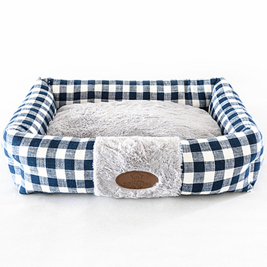 Cama Cuadrada para Gatos con Diseño Tartán - Image 3