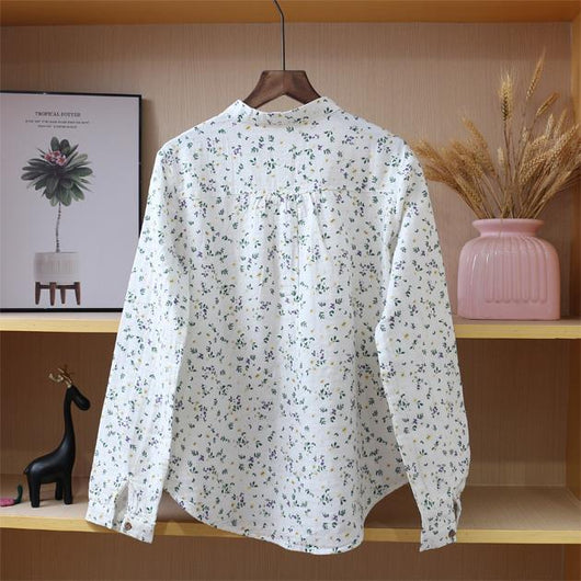 Camisa Clásica de Otoño con Cuello Alzado y Mangas Largas para Estudiantes - Image 8