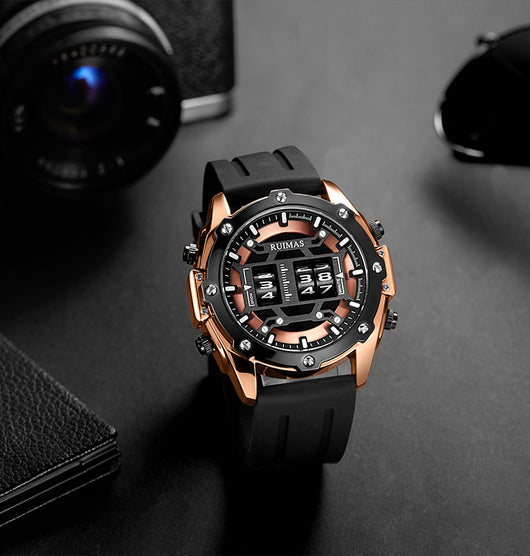 Reloj de Cuarzo Deportivo en Cuero para Hombre