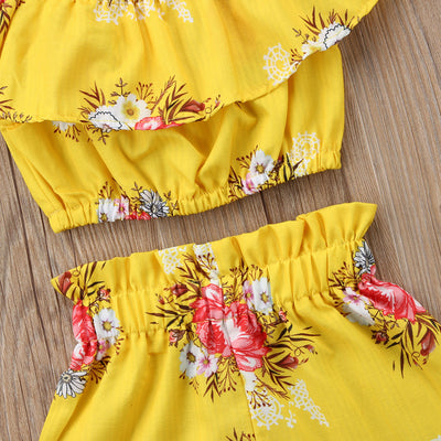 Conjunto de Shorts Floral con Cuello para Niña - Image 5