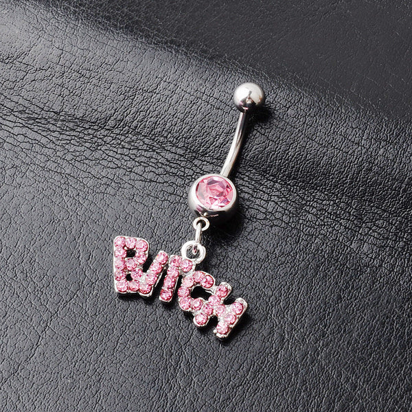 Piercing Ombligo Diamante Incrustado con Letras y Números