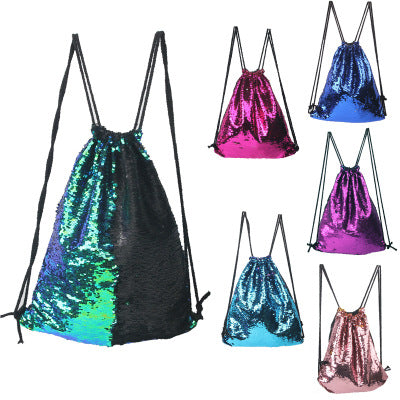 Mochila Deportiva con Lentejuelas Sirena y Cordón Ajustable