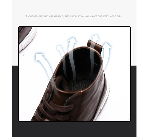 Zapatillas Altas de Cuero Estilo Coreano - Image 5