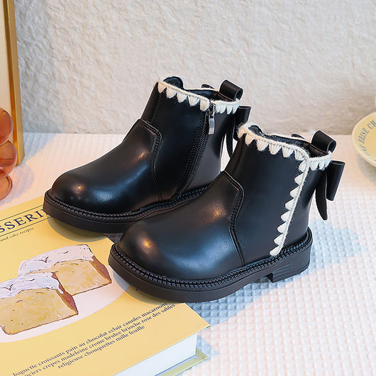 Botas de Cuero para Niñas con Forro de Terciopelo y Suela Flexible - Image 6