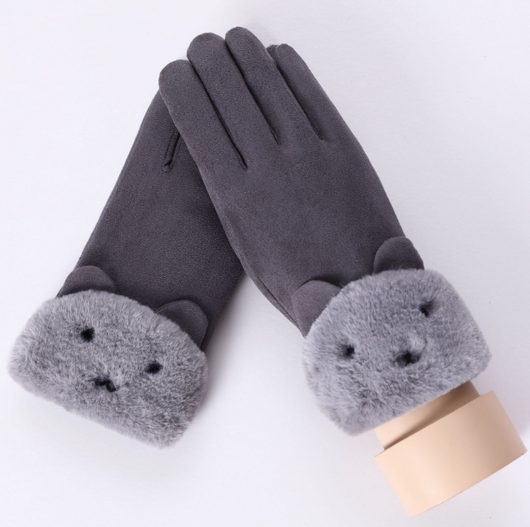 Guantes Térmicos de Cachemira para Mujer con Oso Adorable y Pantalla Táctil - Image 5
