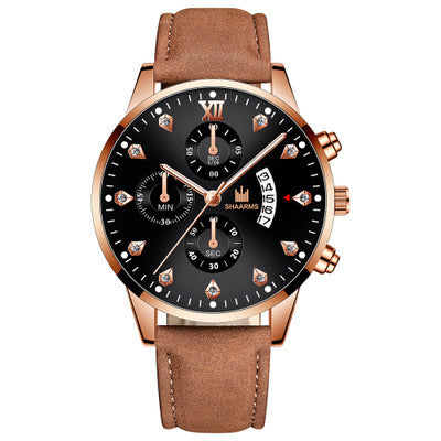 Reloj de Cuarzo para Hombre con Tres Esferas y Detalles de Diamantes - Image 10