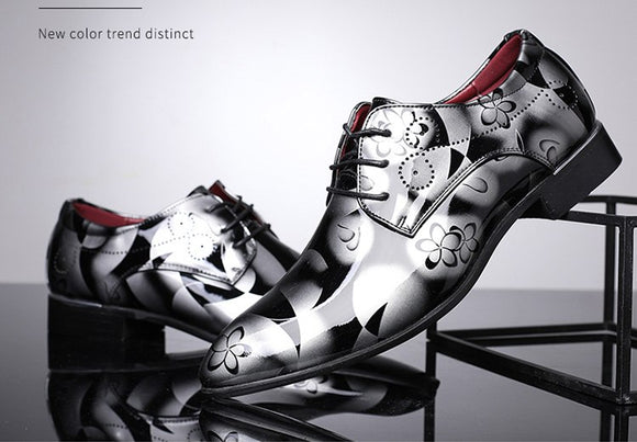 Zapatos de Vestir de Piel con Punta Fina para Hombre