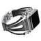 Metal stainless steel chain leather strap ABlack 38 40