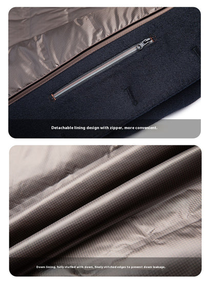 Abrigo de Lana Reversible con Solapa para Hombre Maduro - Image 17
