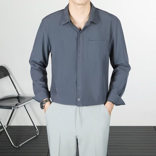 Camisa Suelta de Lino Coreana con Drapeado Elegante - Image 10
