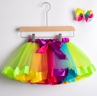 Falda de Malla Arcoíris para Niñas - Image 4