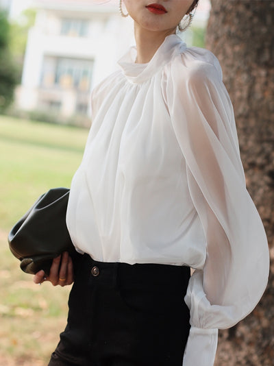 Blusa Tipo Western con Protección Solar y Lazo de Gasa para Mujer - Image 6