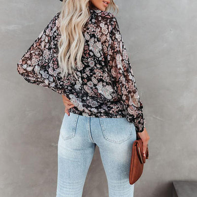 Camisa Cardigan Estampada de Manga Larga para Mujer - Image 3