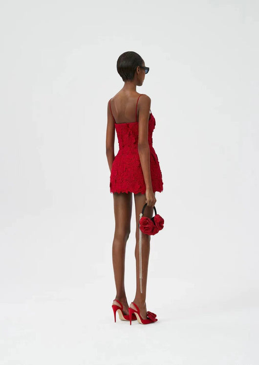 Vestido Sling Estampado Rojo Elegante y Sensual - Image 4