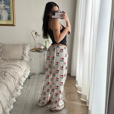 Pantalones Casuales Holgados con Estampado de Letras - Image 17