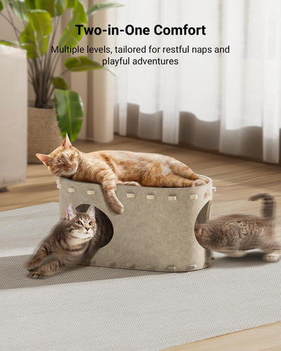 Casa Cueva para Gatos con Túnel Plegable y Resistente a Arañazos - Image 11