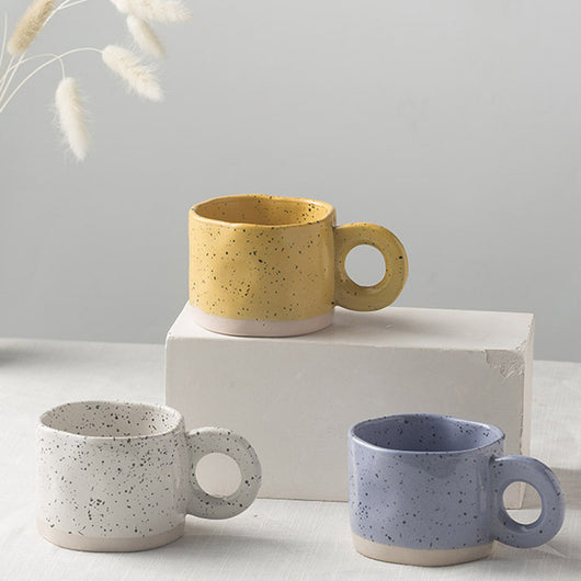 Taza de Desayuno de Cerámica con Asa Anillo