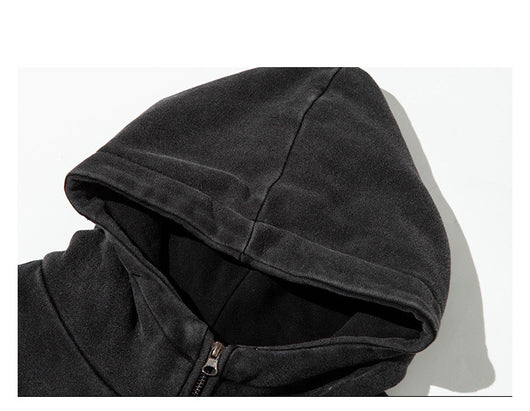 Suéter Hoodie Desgastado Lavado - Marca Tide para Hombre - Image 14
