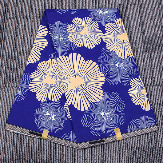 Tela Estampada Africana de Algodón Puro con Diseño Batik Floral - Image 12