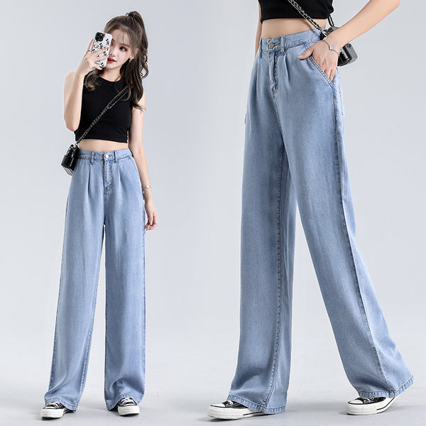 Jeans Holgados de Cintura Alta en Tencel - Comodidad Total