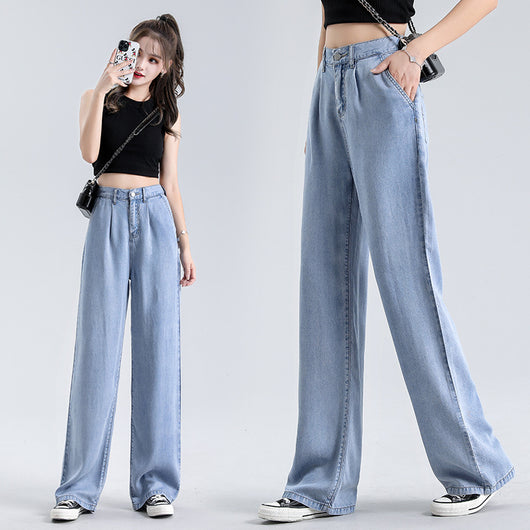 Jeans Holgados de Cintura Alta en Tencel - Comodidad Total